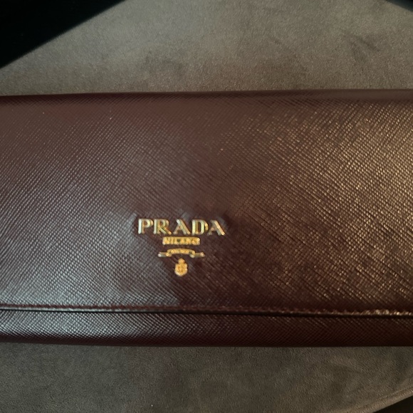 **Full inclusion Prada** Bordeaux/Multicolor Saffiano Leather Wallet - Picture 15 of 15